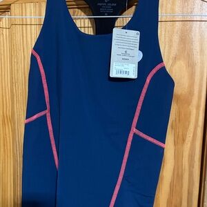 Pearl Izumi Women's Navy and Pink Tank Top